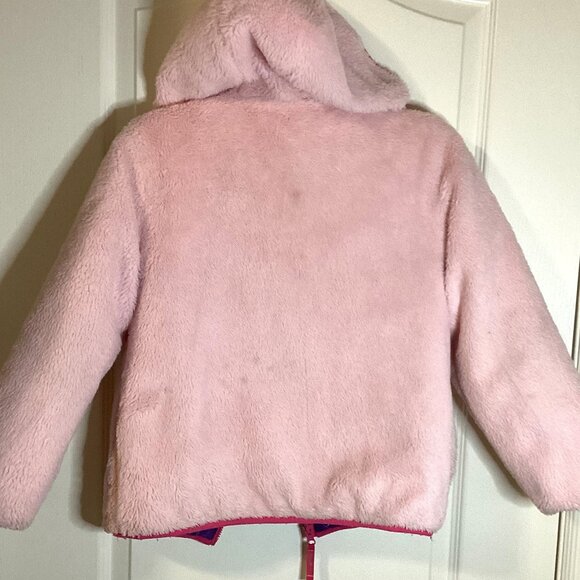 Eddie Bauer Girls Reversable Fleece Lined Ombre Pink Purple Puffer Jacket Size L - Picture 8 of 12